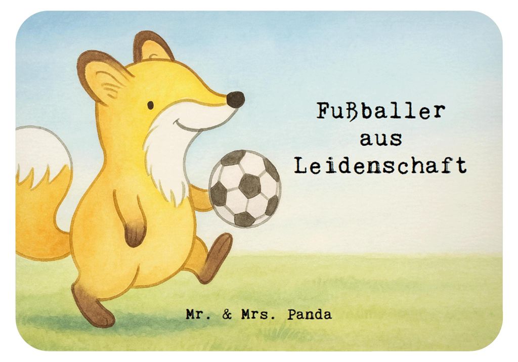 Mr. & Mrs. Panda magnet Fußballer Leidenschaft Design - Weiß - Geschenk, Glücksbringer, Fußballwitz, whiteboardmagnet, haftmagnet, zettelhalter...