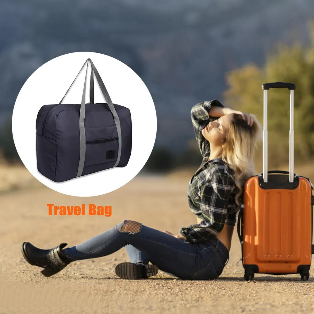 Borsa Pieghevole Idrorepellente 40L-60L: Borsone da Viaggio con Tracolla - 4