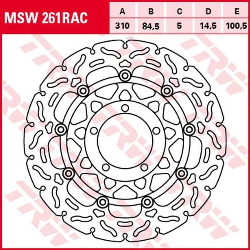 TRW Bremsscheibe Sportiv schwimmend MSW261RAC Daytona 675 D67LC