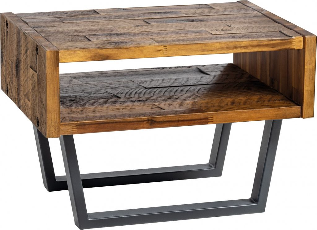 HASENA Factory Line Nachttisch Jesa Metallkufe Akazie vintage brown