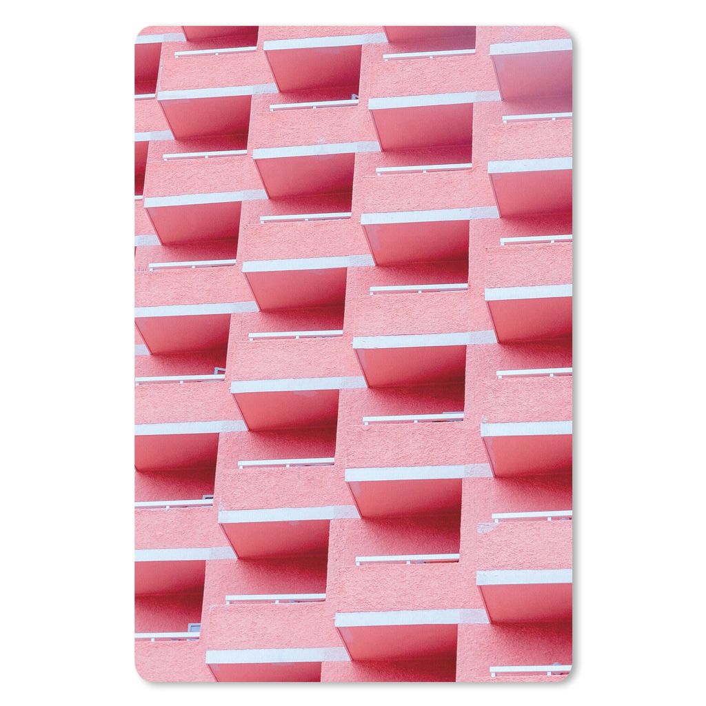 MuchoWow Mauspad Mousepad Rosa - Balkon - Sommer - Architektur 40x60 cm - Mousepads - Maus Mat - Pad - Mausunterlage - Schreibtisch Accesoire