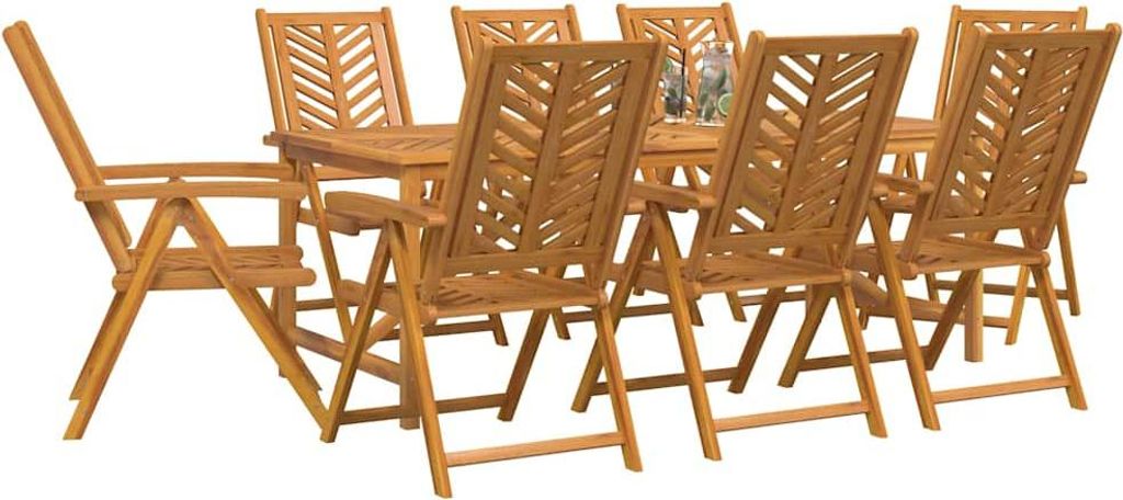 Garten Essgruppe 9 pcs Braun Massivholz Akazie