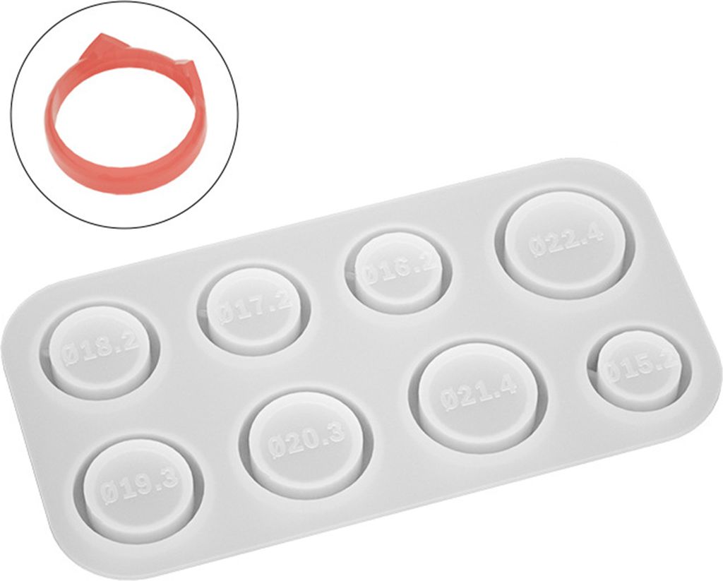 Silikonform für Ringe aus Kunstharz in verschiedenen Größen, zum Selbermachen von Schmuck, Ohrringen, Halsketten, Anhängern, Katzenohren, Kreis...