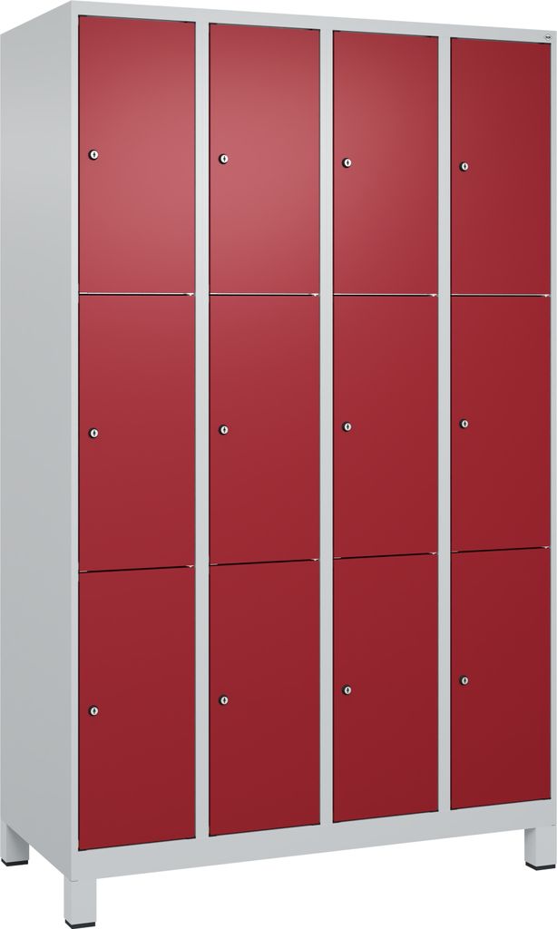 CP Schließfachschrank Classic Plus lichtgrau, rubinrot 080010-403 S10001, 12 Schließfächer 120,0 x 50,0 x 195,0 cm
