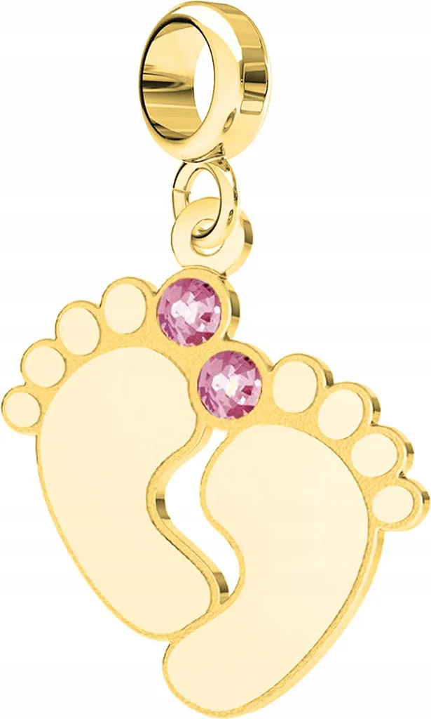 Idea Regalo Nascita: Ciondolo Piedini LAREZO in Argento e Oro 585