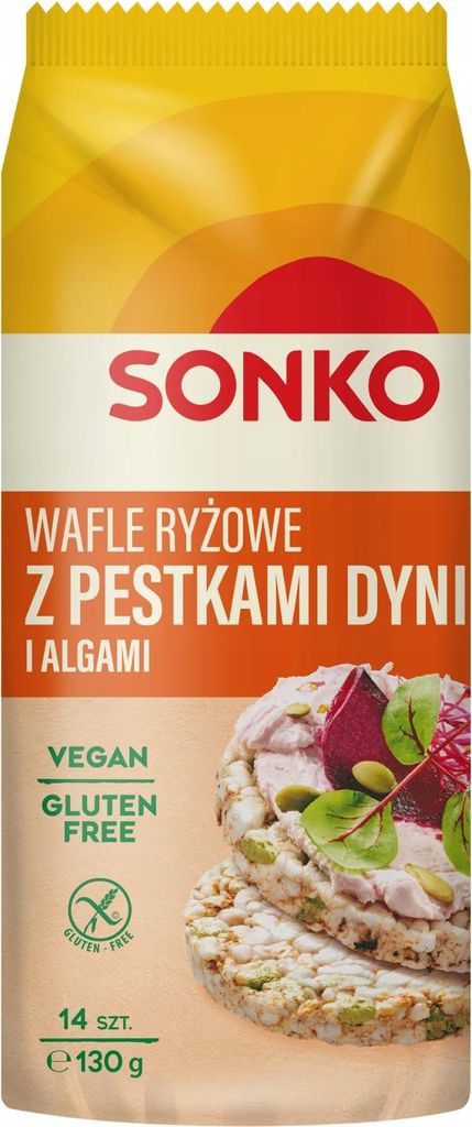 Sonko Wafle Ryżowe Z Pestkami Dyni I Algami Morskimi 130 G Zdjęcie produktu 