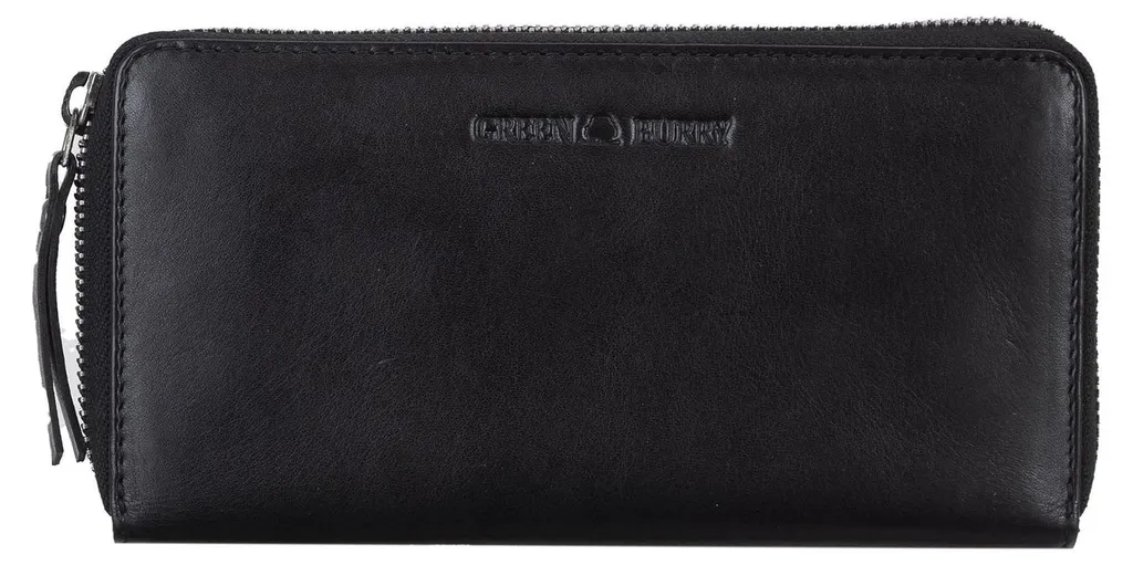 Porte-monnaie GREENBURRY Colombiana RV-Wallet RFID en cuir noir mat
