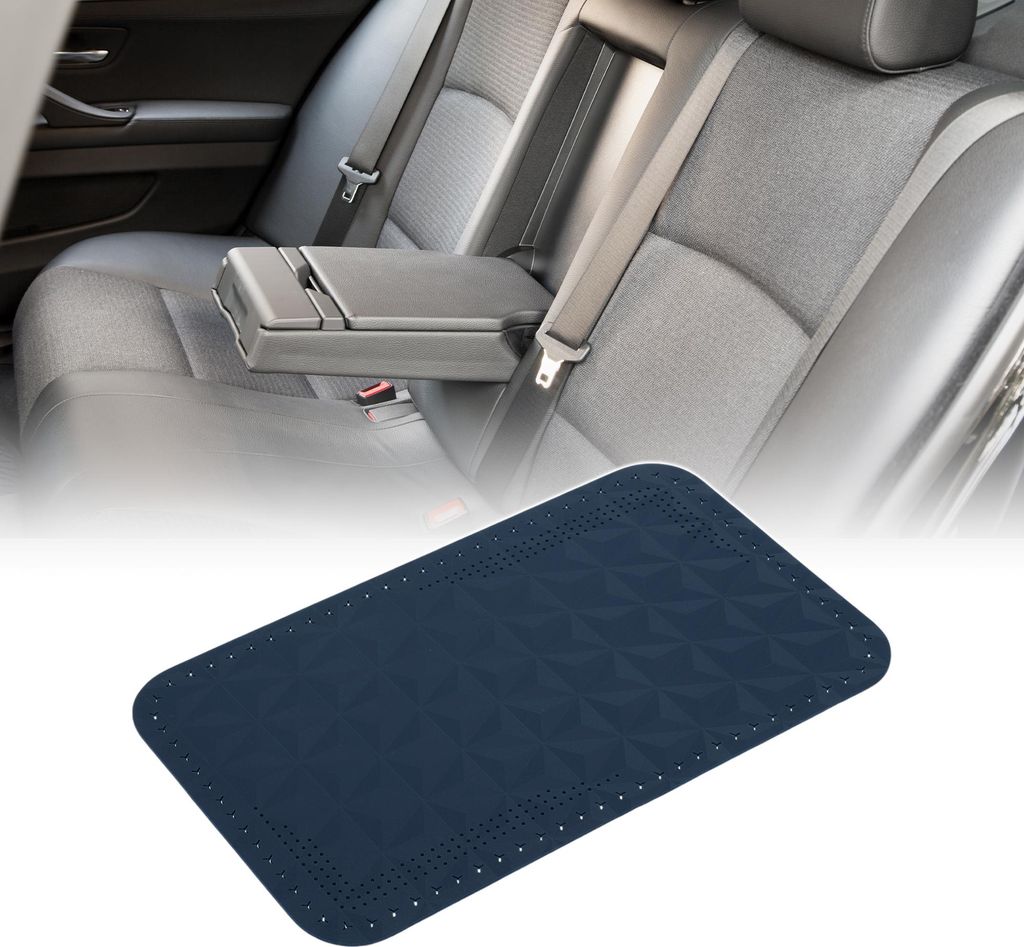 Auto Center Konsolenkissen Pad 12.59"X7.67" Mittelkonsolenabdeckung Armlehnen Sitzboxabdeckung Kunstleder Blau