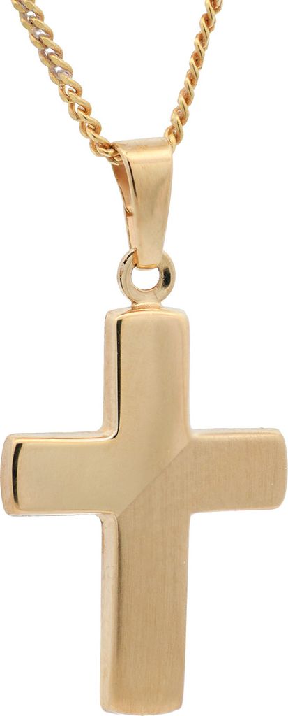 Gold Anhänger Kreuz  mit Goldkette massiv 333 - 8 Karat Produktbild 