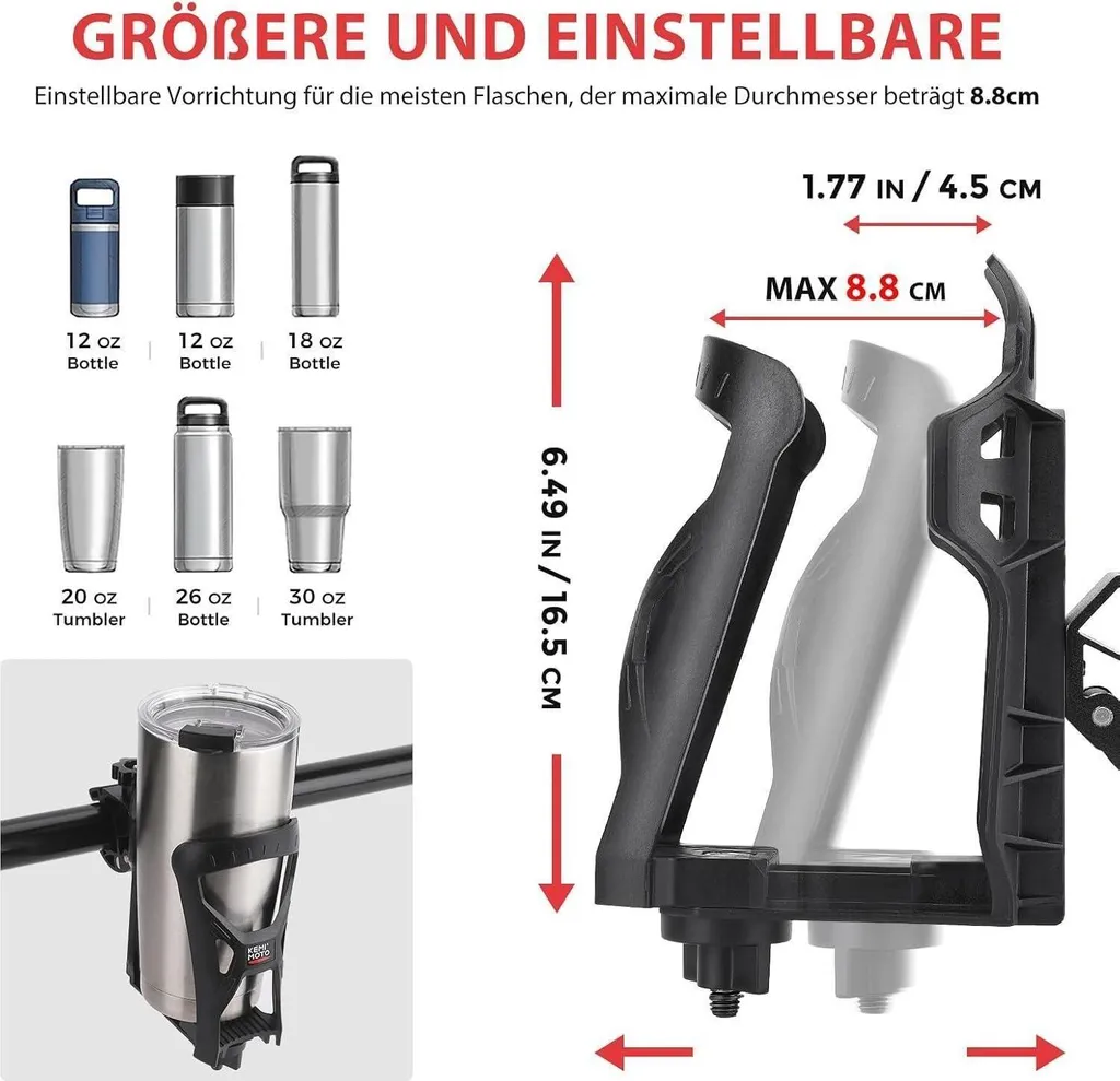 Support de bouteille universel pour vélo pince robuste 800ml en métal - 4