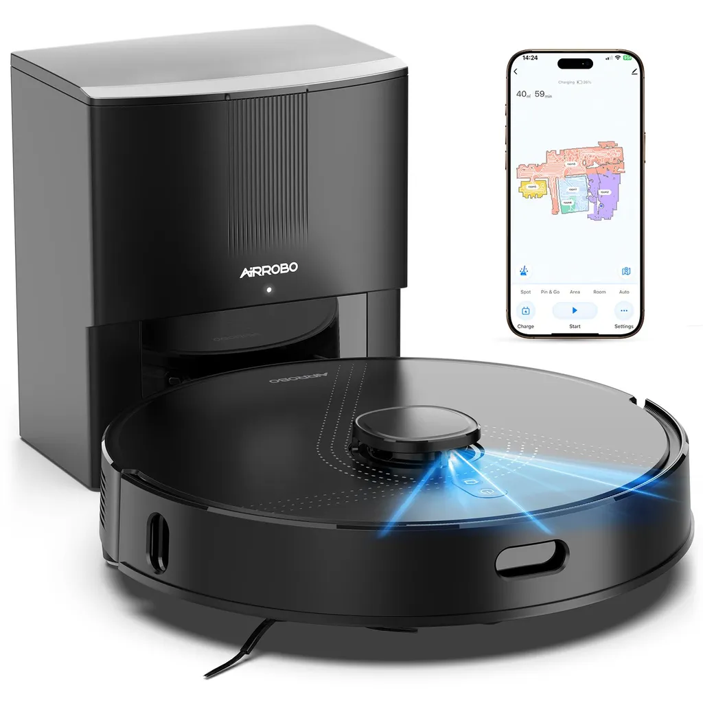 Robot aspirateur AIRROBO Q20+ laveur avec navigation Lidar et 8000 Pa