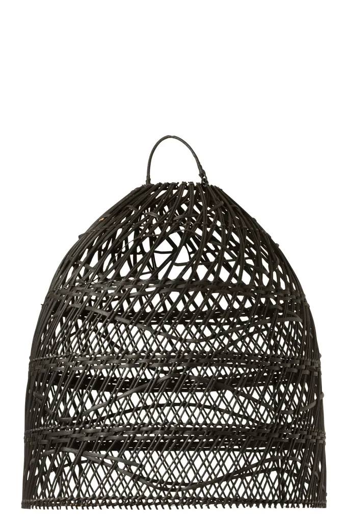 Abat-jour rotin noir vagues J-Line pour décoration salon et chambre