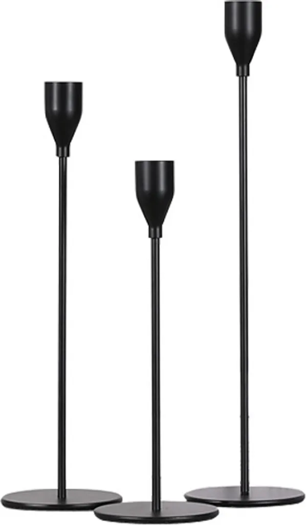 Support bougies stable noir pour éviter coulures et chutes - Lot de 3