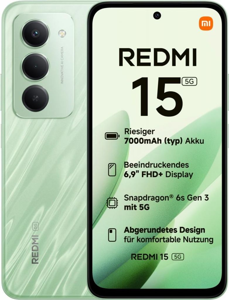 Xiaomi Redmi 15 5G (8GB+256GB) ripple green Produktbild 