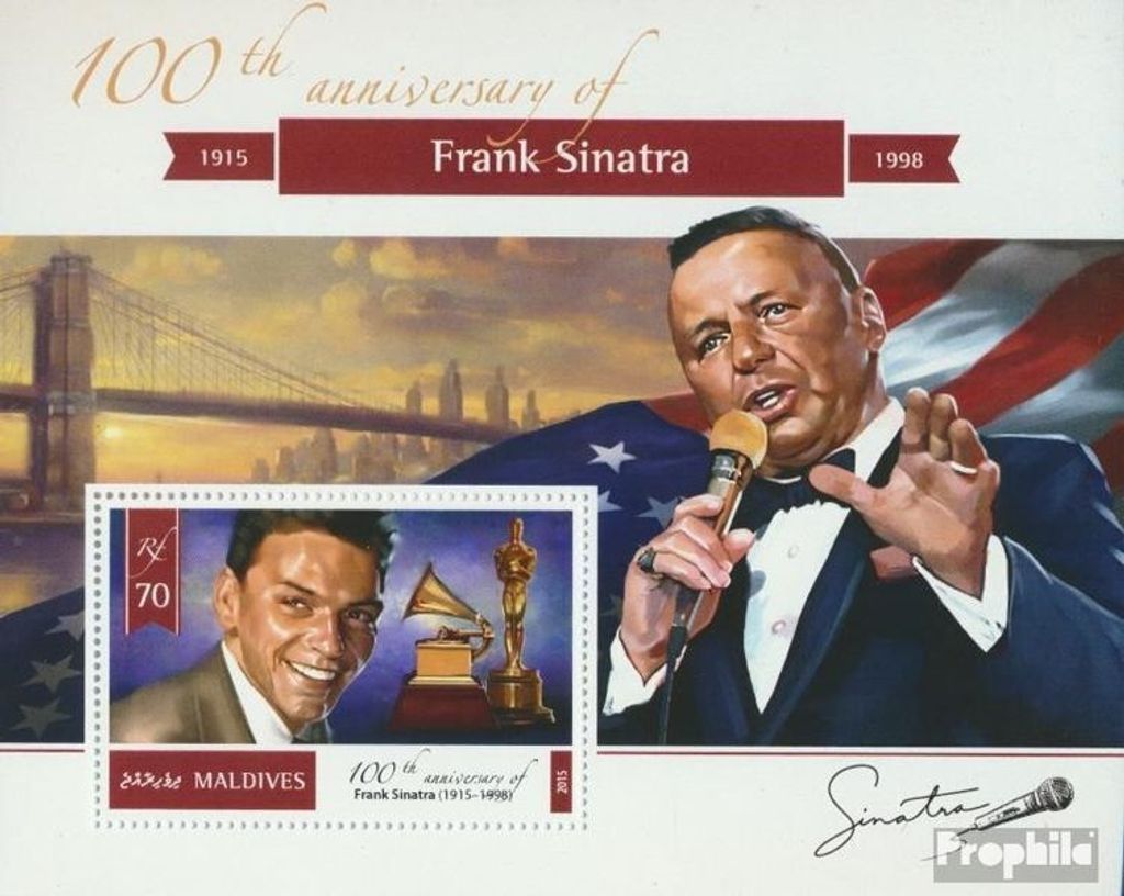 Briefmarken Malediven 2015 Mi Block 802 (kompl. Ausg.) postfrisch Frank Sinatra