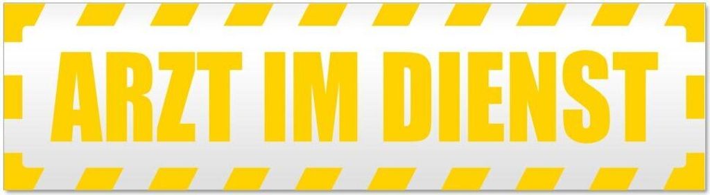 Kiwistar Arzt im Dienst Motiv 2 gestreift Magnetschild Schild magnetisch - 45cm Gelb - Magnetfolie für Auto PKW Kfz