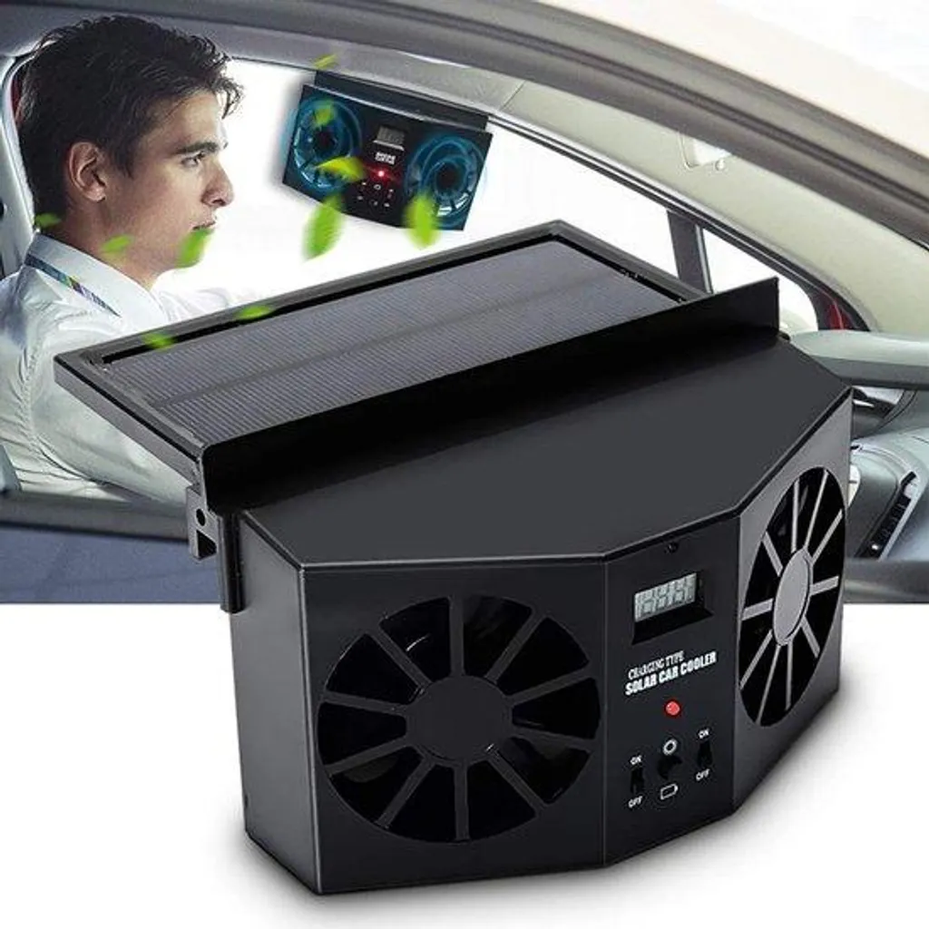 Ventilateur solaire de vitre pour voiture rafraîchissement portable