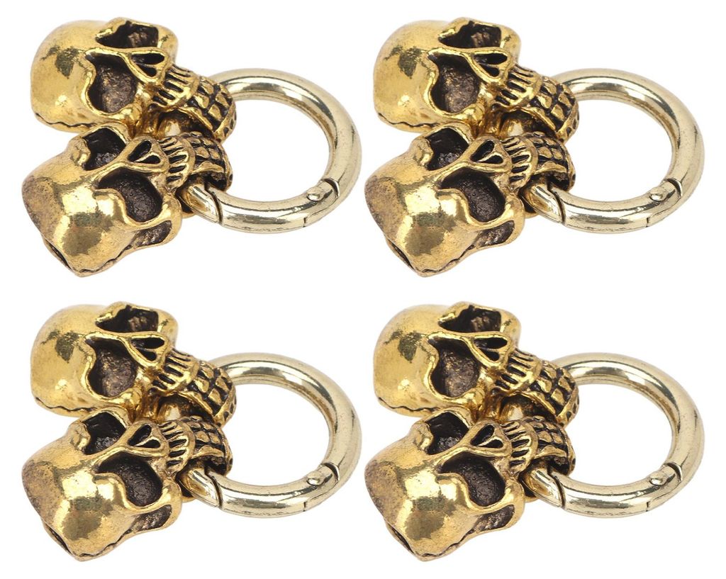 5 Stück Totenkopf-Kordelverschlüsse – zum Selbermachen: Kleine, kompakte Armbandverschlüsse im Retro-Stil aus Metalllegierung für Schmuck