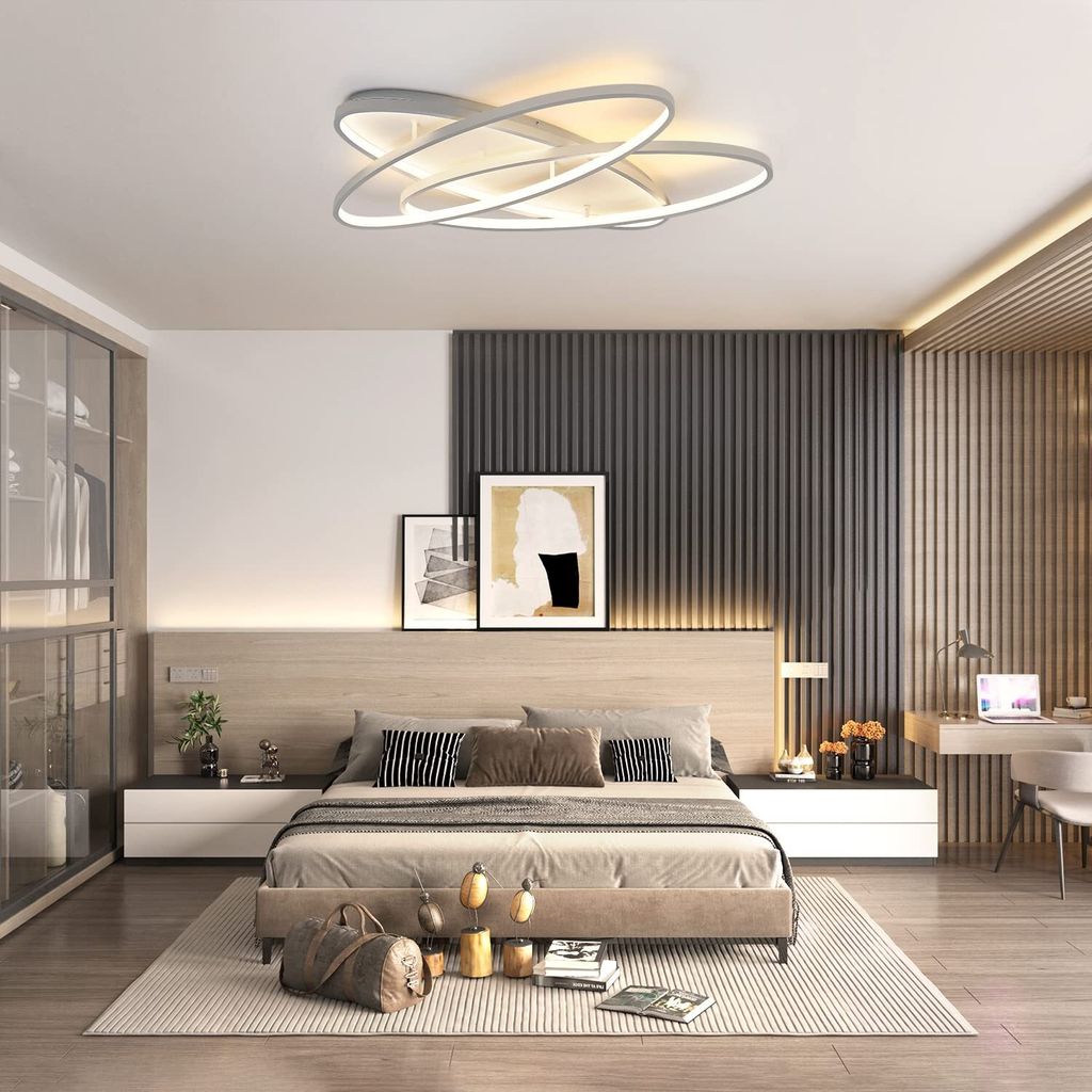 ZMH LED Deckenleuchte Dimmbar mit Fernbedienung Weiß Modern Produktbild 6