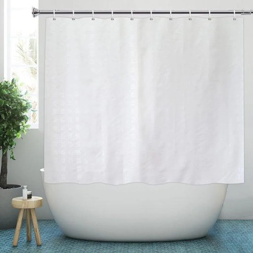 Rideau de douche anti-moisissure blanc 180x150 cm en polyester durable