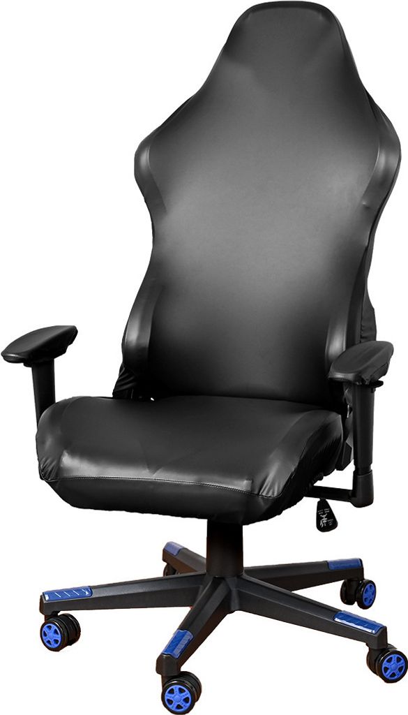 INF Einfarbiger Gaming-Stuhlbezug aus Kunstleder Schwarz Produktbild 