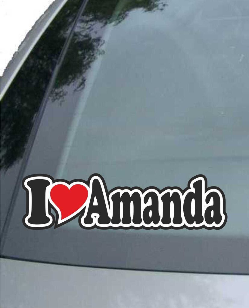 INDIGOS UG - Aufkleber / Autoaufkleber - I Love Heart - Ich liebe mit Herz 15 cm - I LOVE Amanda - Auto LKW Truck - Sticker mit Namen vom Mann Frau...