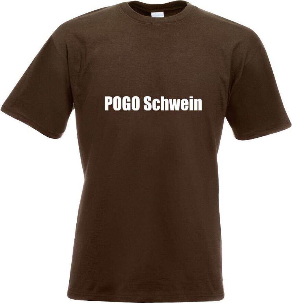 Kiwistar - T-Shirt - Chocolate - Pogo Schwein Motiv Bedruckt Funshirt Design Print - mit Motiv Bedruckt - Funshirt Design - Sport - Freizeit - Herr...