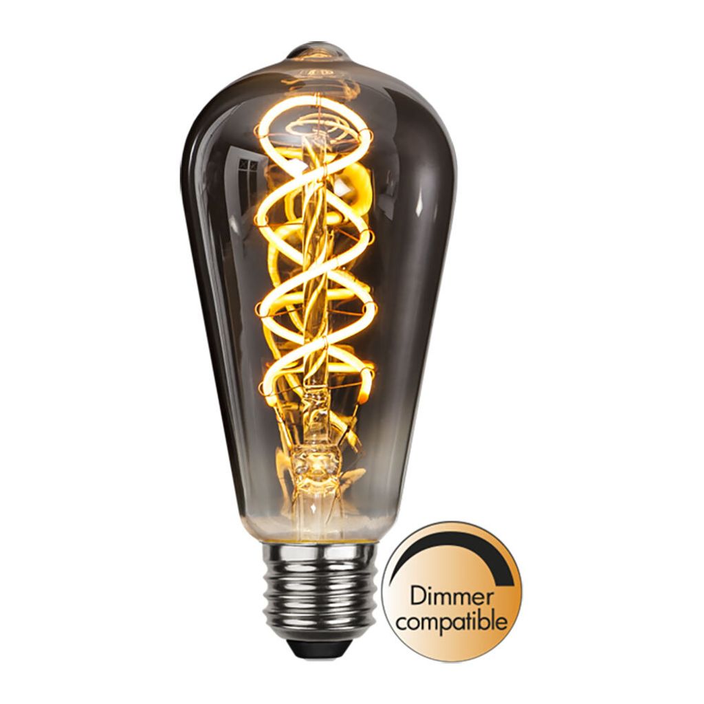 Star Trading 354-63-1 Deco LED "Spiral Filament", E27Nautica, dimmbar, Rauchglas/verspiegelt, 2100 K, 90 Ra, 45 LM, ca. 6,4x14 cm, 230 V/ 4 W, 1 St...