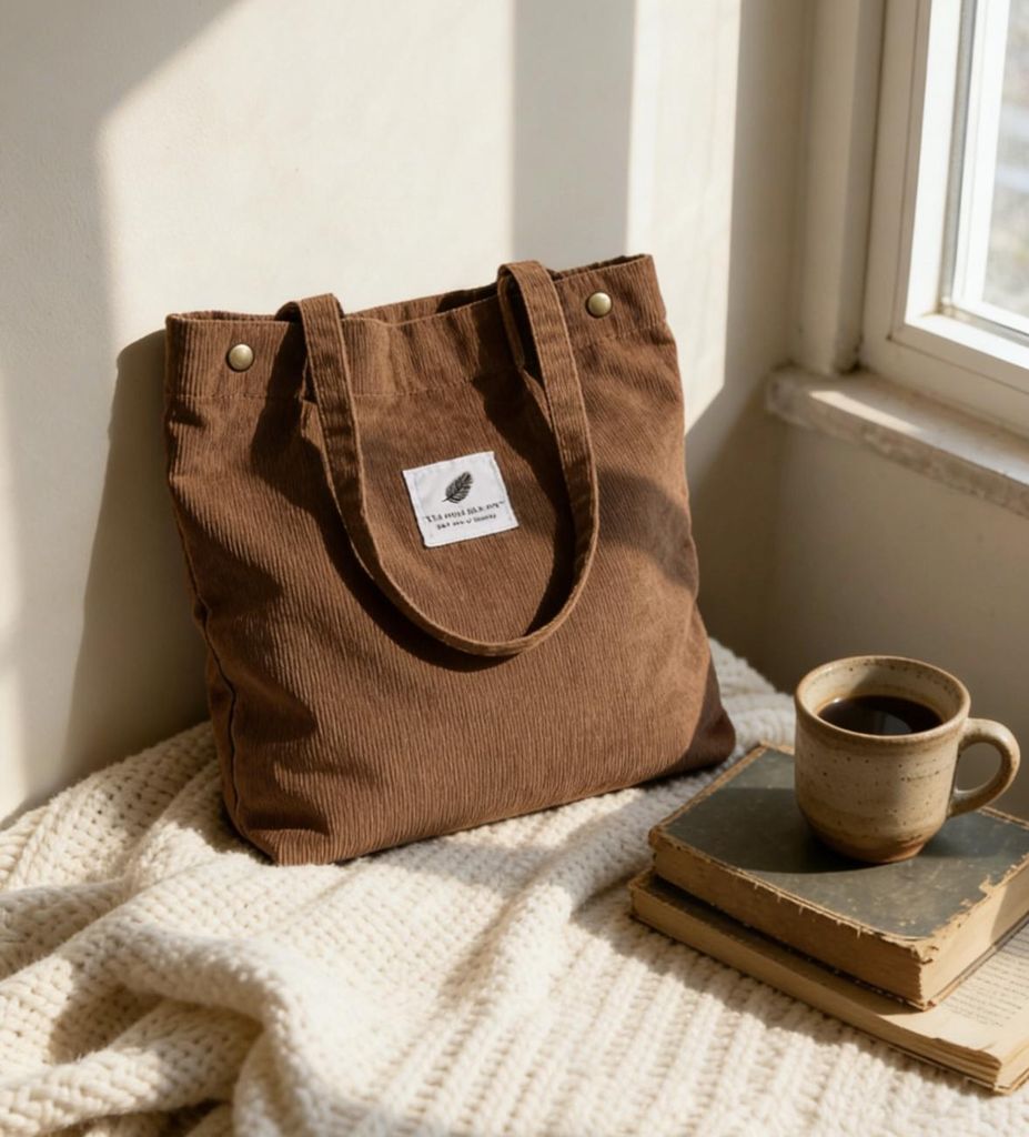 STILVORA Schultertasche Cord, Damen Schlicht – Weiche Produktbild 
