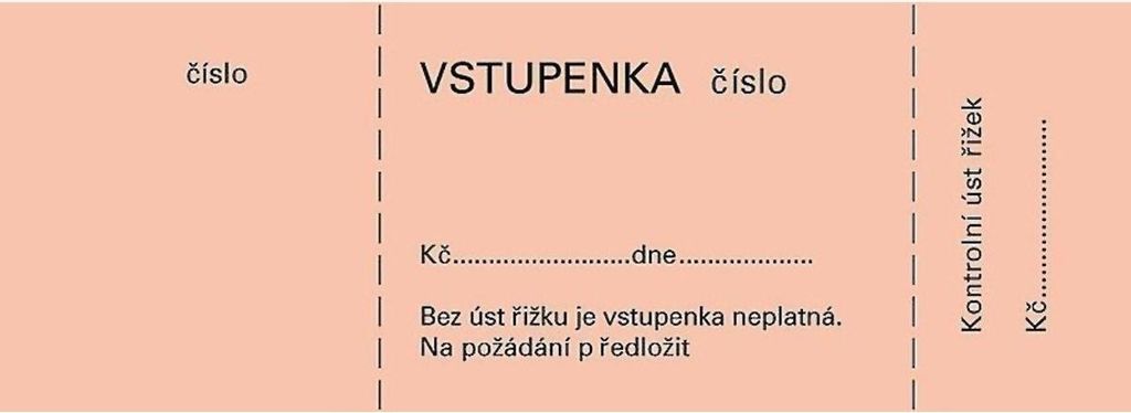 Tiskopis Bločková vstupenka Optys, 140x50 mm, 100 listů Obrázek produktu 