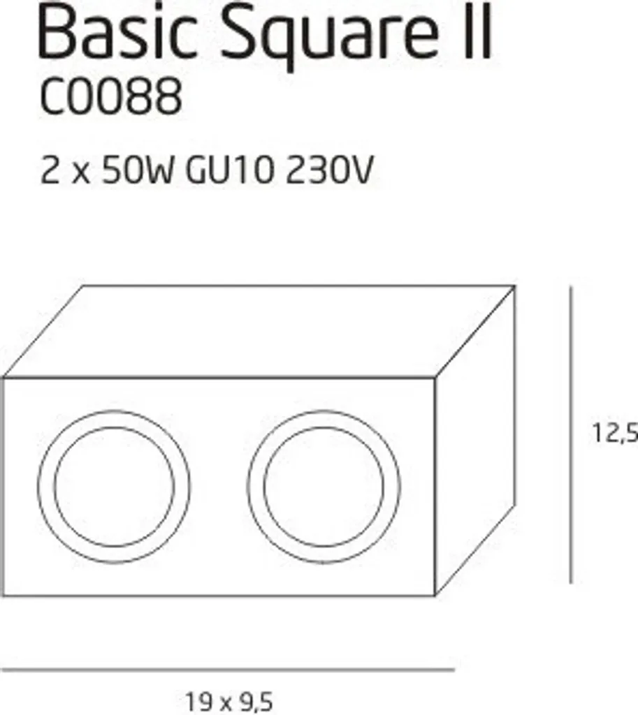 Spot en Métal Blanc BASIC SQUARE Maxlight Design Rectangulaire