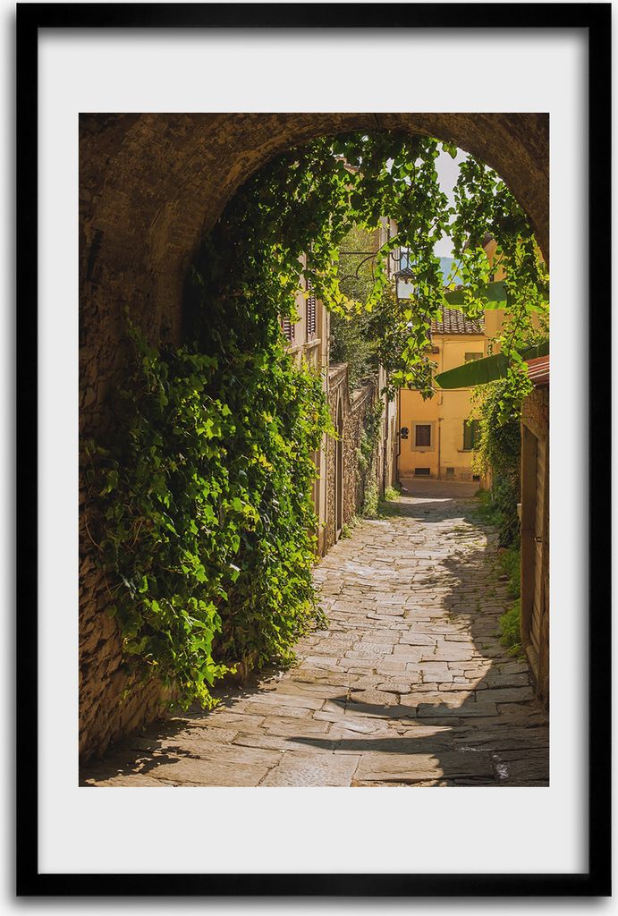 Bild - Bilderrahmen - 40 cm x 60 cm - MDF - Rahmen - Wandkunst - Italienische Straßen