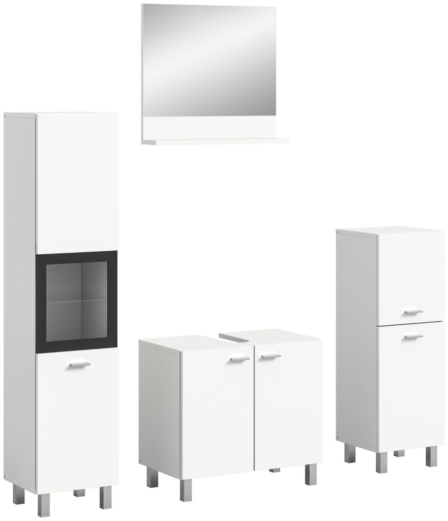 Badezimmer-Set >Boston< in Weiß - 137x186x33cm (BxHxT)