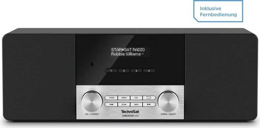 TechniSat CABLESTAR 400 Radio DVB-C 2x10W ELAC OLED Aux-In Telecomando