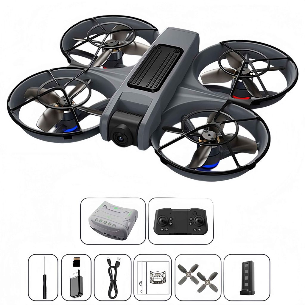 ZELURXX FPV Drohne 4K Dualkamera, Brushless, 4-Kanal, 120m, GPS, 50x Zoom, VR, Optical Flow, Gestenfoto, 360° Flip, LED, 1800mAh, 3 Akkus