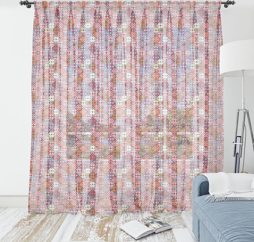 ABAKUHAUS Bunt Wandteppich, Verschiedene verzerrt quadratisch Abbildung ethnisch nomadisch Wolldecke Muster, Wohnzimmer Schlafzimmer seidiges Satin...