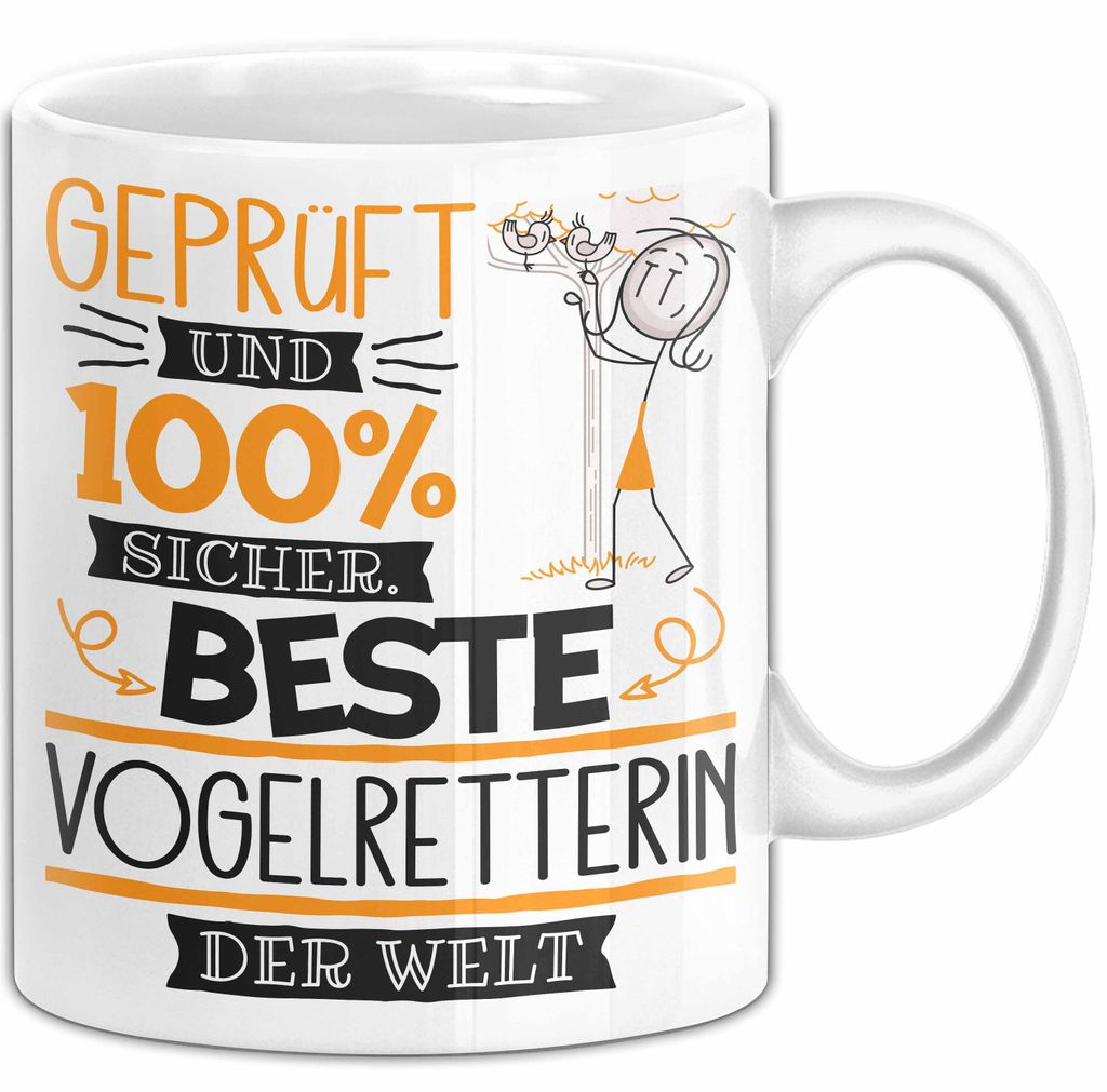 Beste Vogelretterin Der Welt Tasse Geschenk für Eine Vogelretterin Und Sicher Geschenkidee Geburtstag Weihnachten (Weiß)