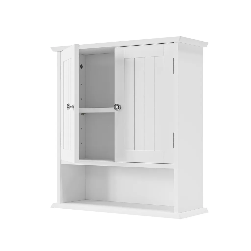 Mobiletto Portaoggetti Bagno 2 Ante | Scaffale Bianco Multiuso - 8