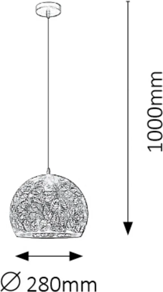 Suspension noire tropicale Manorca ø280mm Rabalux 2276 pour ampoule E27