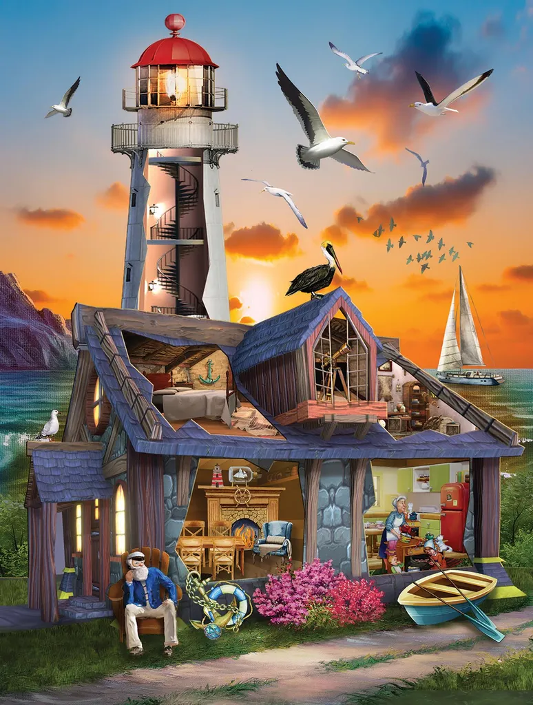 Puzzle bord de mer pour la rééducation et le loisir - 300 pièces XXL phare