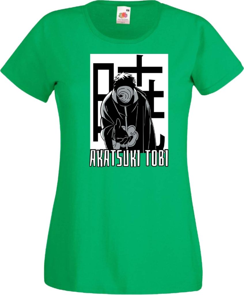Damen T-Shirt Naruto Akatsuki Tobi Var-029, Lady XL / Grün