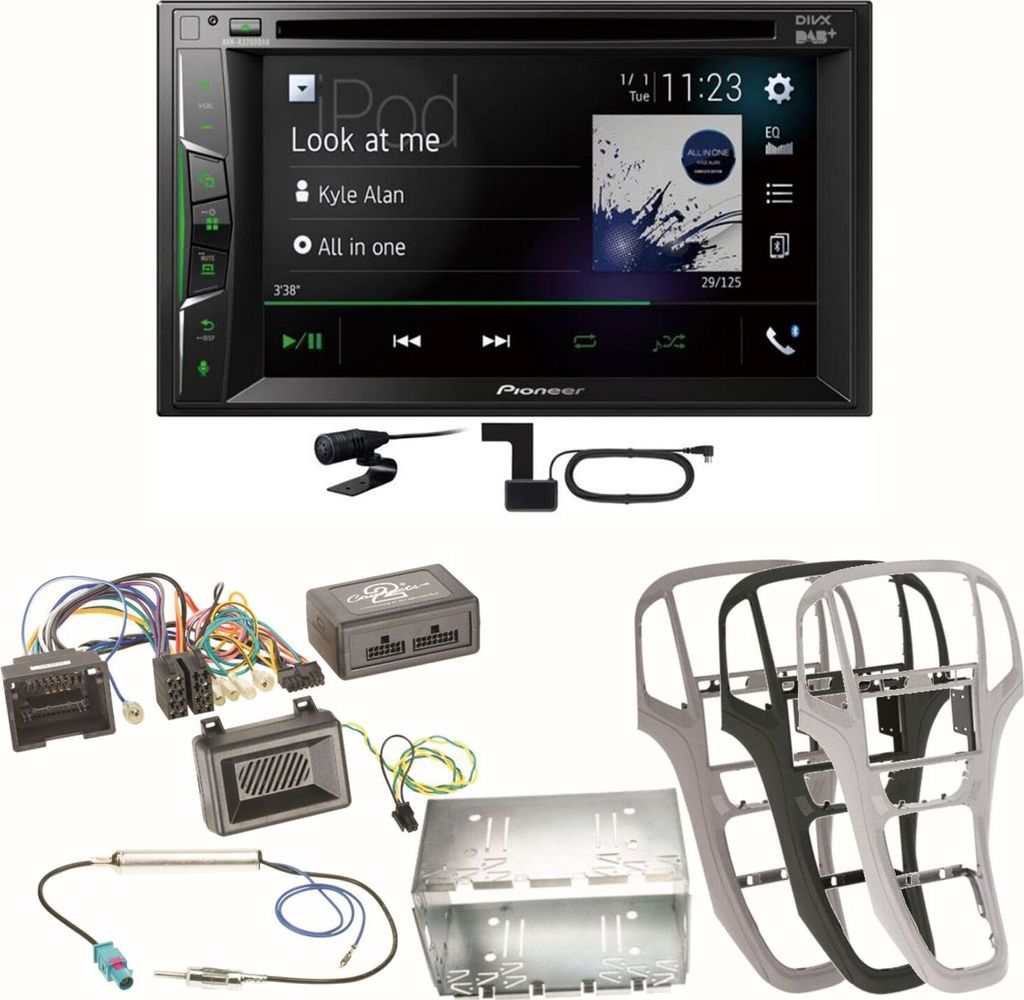 Pioneer AVH-A3200DAB Bluetooth Digitalradio CD MP3 Einbauset für Opel Astra J