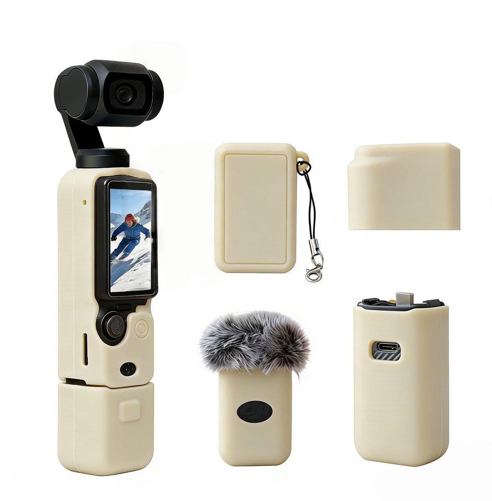DJI Osmo Pocket 3 Silikon-Schutzhülle – Stoßfest & Kratzschutz,Aprikose