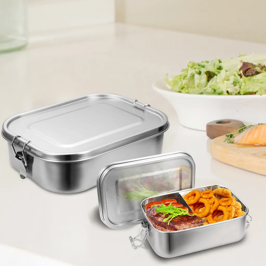 Yakimz Lunch Box Acciaio Inox 1200ml-1400ml | Porta Pranzo Ermetico