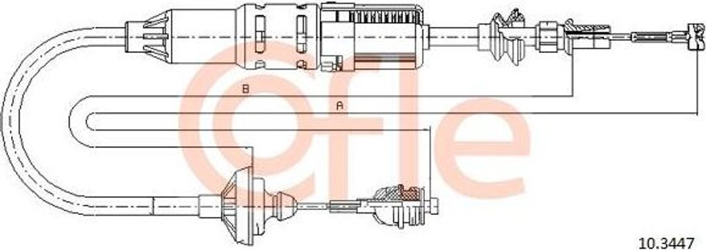 COFLE 10.3447 Seilzug, Kupplungsbetätigung OE 6K1721335J kompatibel mit Ibiza, Cordoba