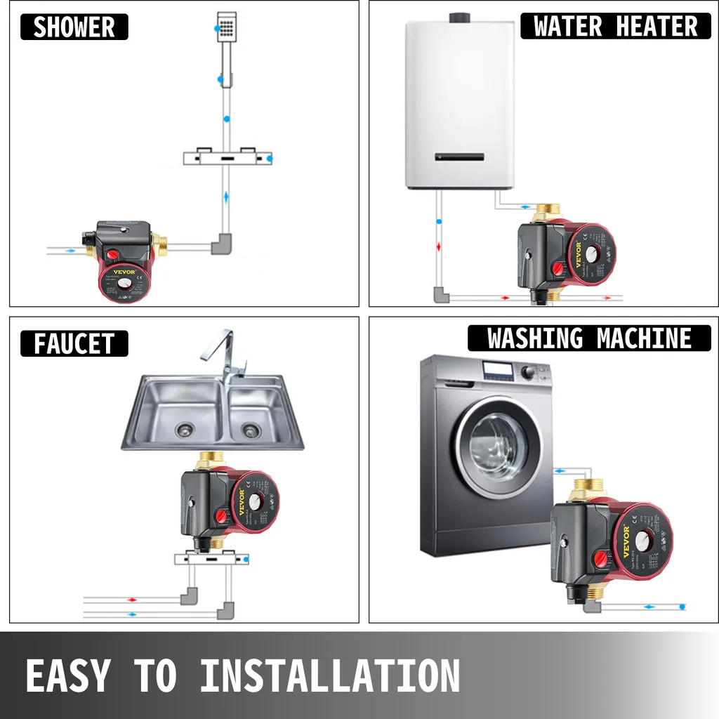 VEVOR Pompe à eau immergée 24V série VP30 - Pompe de surpression 18L