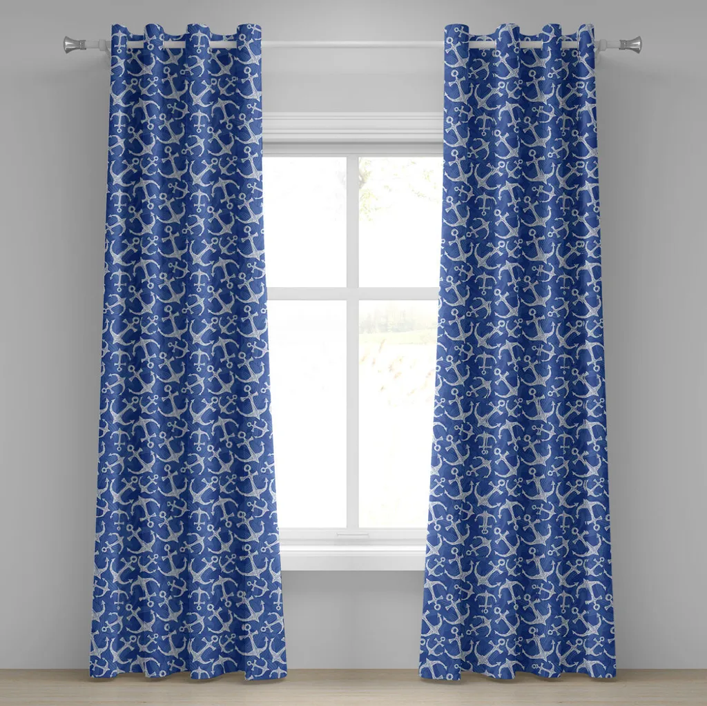 Rideaux opaques décoratifs ancre marine pour préserver l'intimité