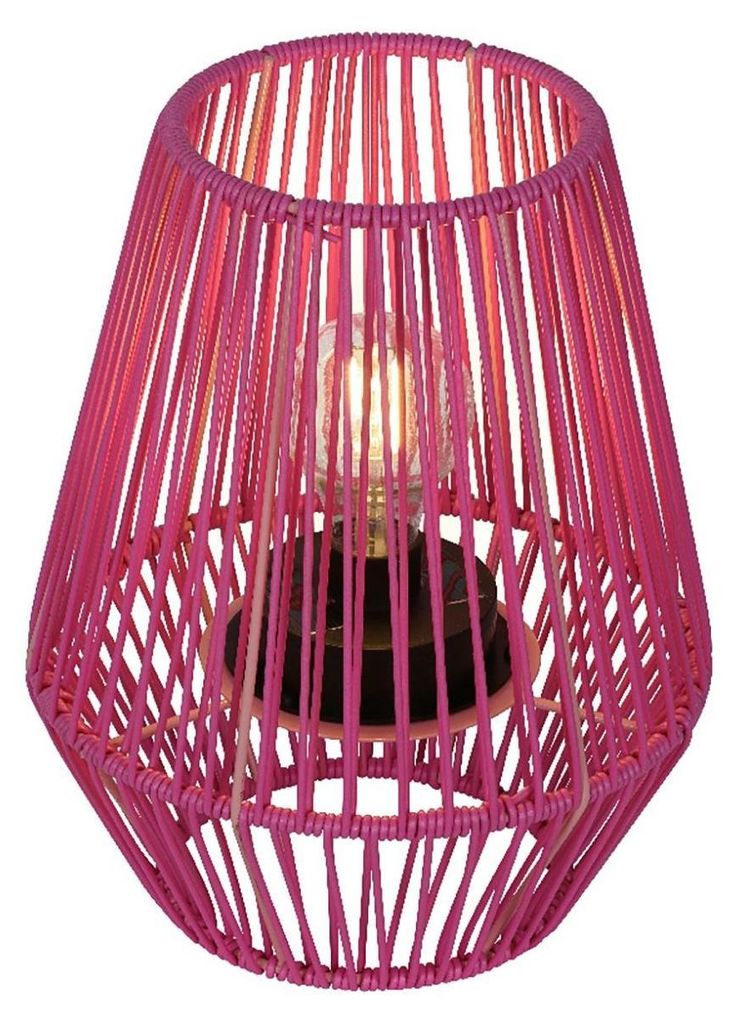 LED-Solartischlampe - H 25 cm - Pink - Schwarz - Kunststoff Produktbild 