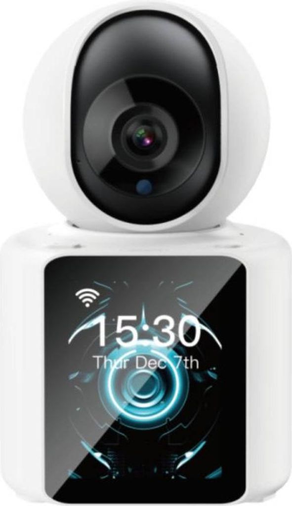 XO, Wi-Fi Innenkamera 350° drehbar 68,5° neigbar mit Digitalbildschirm, Weiß