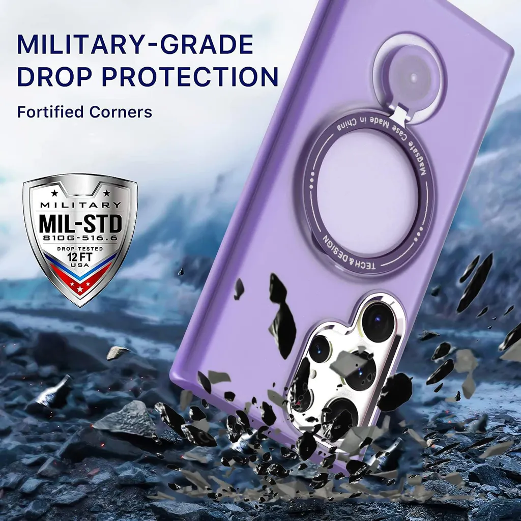 Elegante Cover Viola per Samsung S23 Ultra - MagSafe & Stand - 7